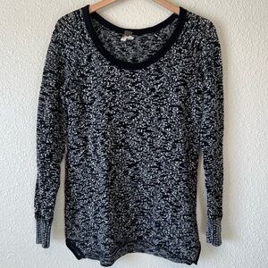 Free People We the Free Knit Sweater Cotton Blend Women’s Size M Black & White